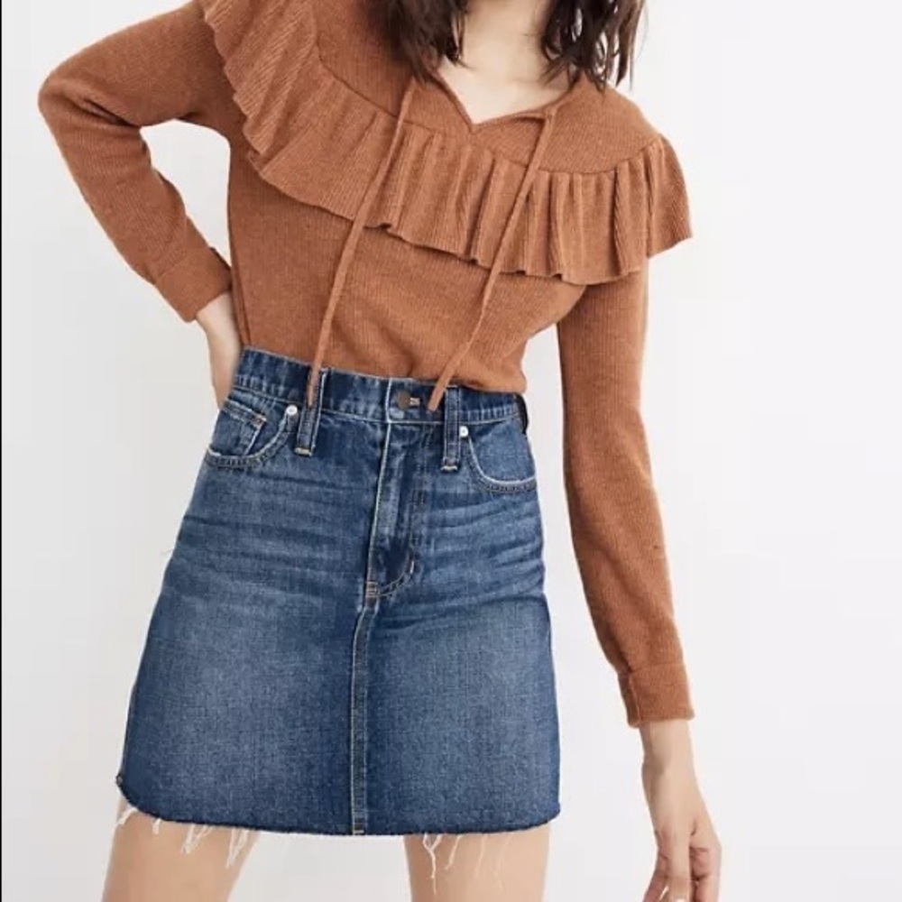 Madewell Raw-Hem Denim Skirt